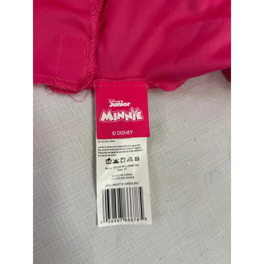 Disney Minnie Mouse Costume Dress 2T Pink Polka Dot Glitter Tulle Girls